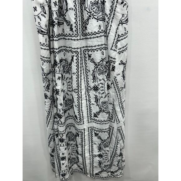 NWT Madewell Womens Embroidered Deep V-Neck Midi Dress Bandana White Size M - Picture 7 of 13